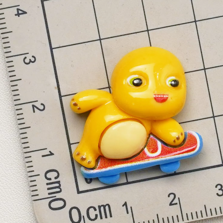 YOURKARTS.COM Car Ornaments Set, 2 cm Miniature Bear, Dog, Dragon Figurines, Multicolour (6, Yellow Dragon Babies)