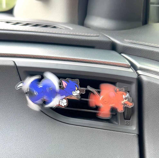 YOURKARTS Tom & Jerry Running AC Vent Attachment with Perfume - Legs Move When You Turn On Car AC set of 2