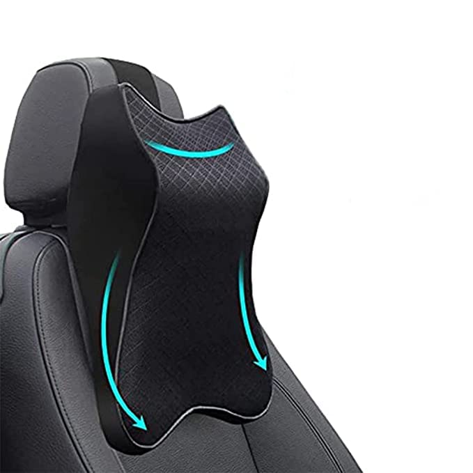 Car Seat Headrest Neck Rest Cushion, Car Neck Pillow Durable 100% Pure Memory Foam Neck Pillow with Breathable Removable Cover, Comfortable Ergonomic & Neck Pain Relief(14.17x11.8x3.9 in)