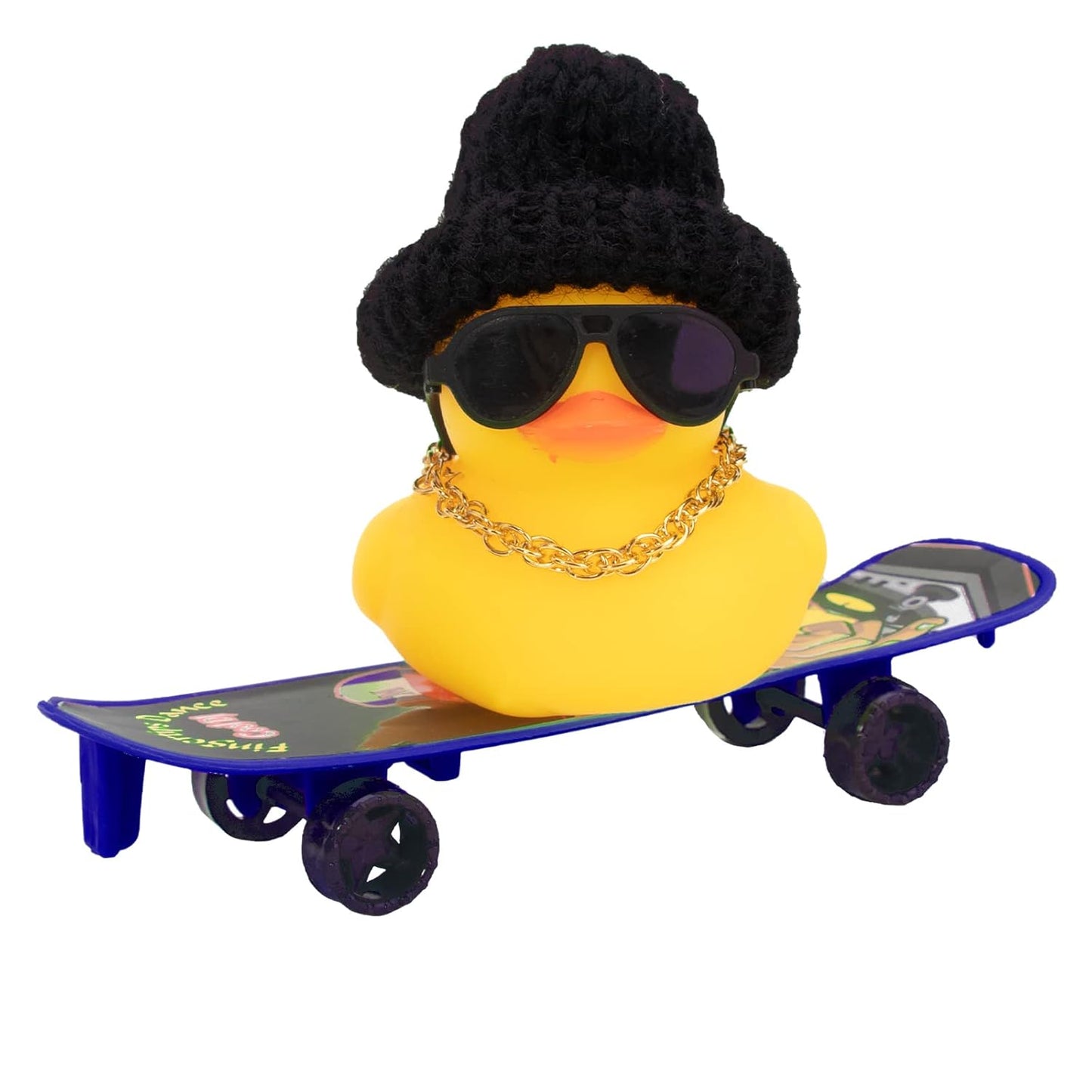 YOURKARTS.COM Cute Duck & Warrior Design Car Dashboard Accessory, Pack of 3 Adorable Toy (Skateboard Duck)