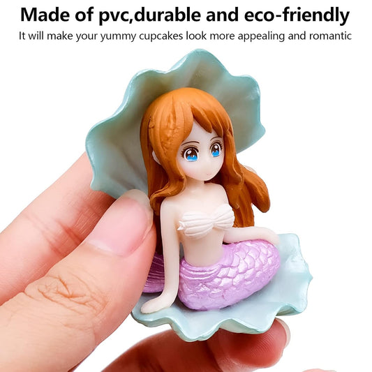 YOURKARTS.COM Car Dashboard Ornaments, Mermaid and Duck with Raincoat Design, 5 cm, Set of 4 (Mermaid)