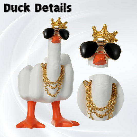 YOURKARTS.COM Cute Duck & Warrior Design Car Dashboard Accessory, Pack of 3 Adorable Toy (Gold Chain Duck)