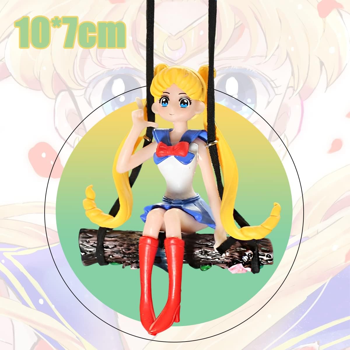 YOURKARTS.COM Car Mirror Hanging Anime Girls Showpiece, Office Desk Decor (Yellow Hair)