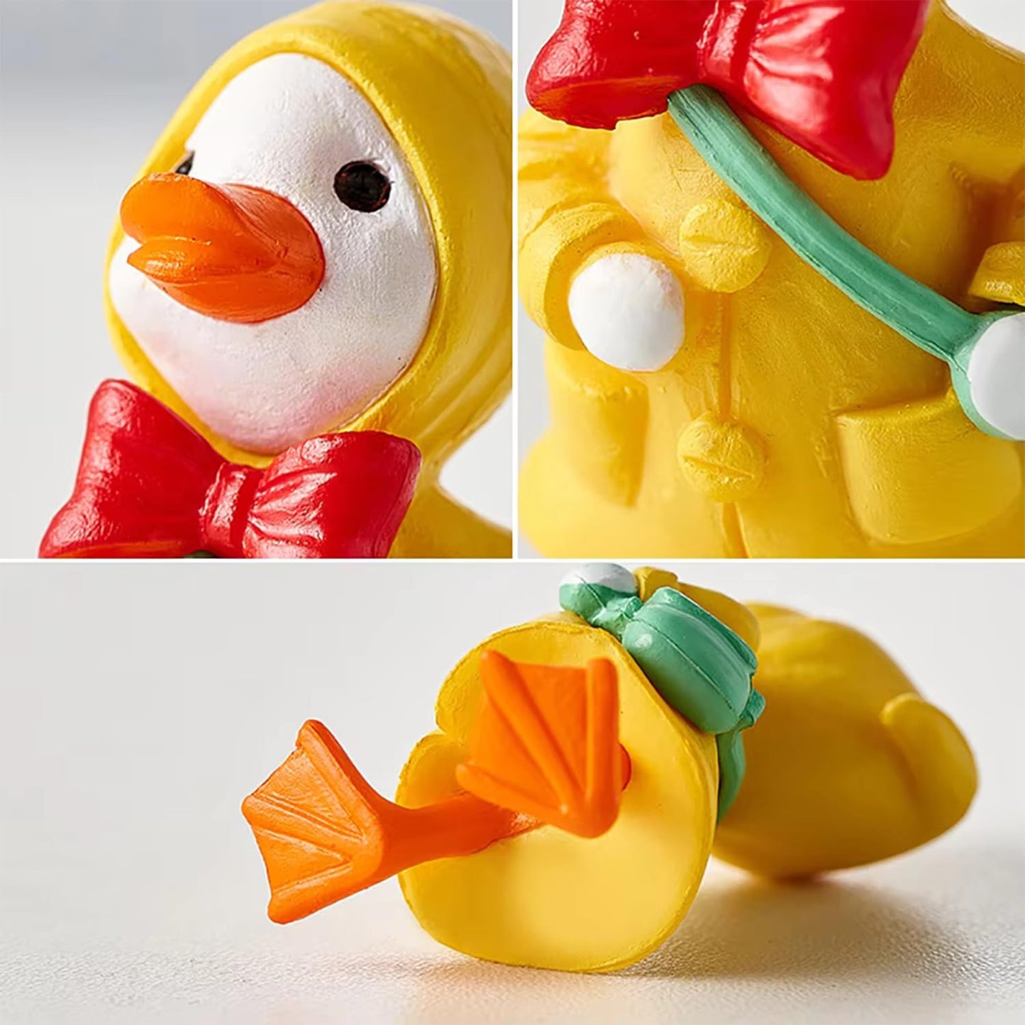 YOURKARTS.COM Cute Duck & Warrior Design Car Dashboard Accessory, Pack of 3 Adorable Toy (Rain Coat Duck Set of 4)