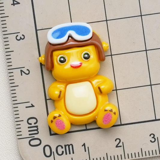 YOURKARTS.COM Car Ornaments Set, 2 cm Miniature Bear, Dog, Dragon Figurines, Multicolour (6, Yellow Dragon Babies)