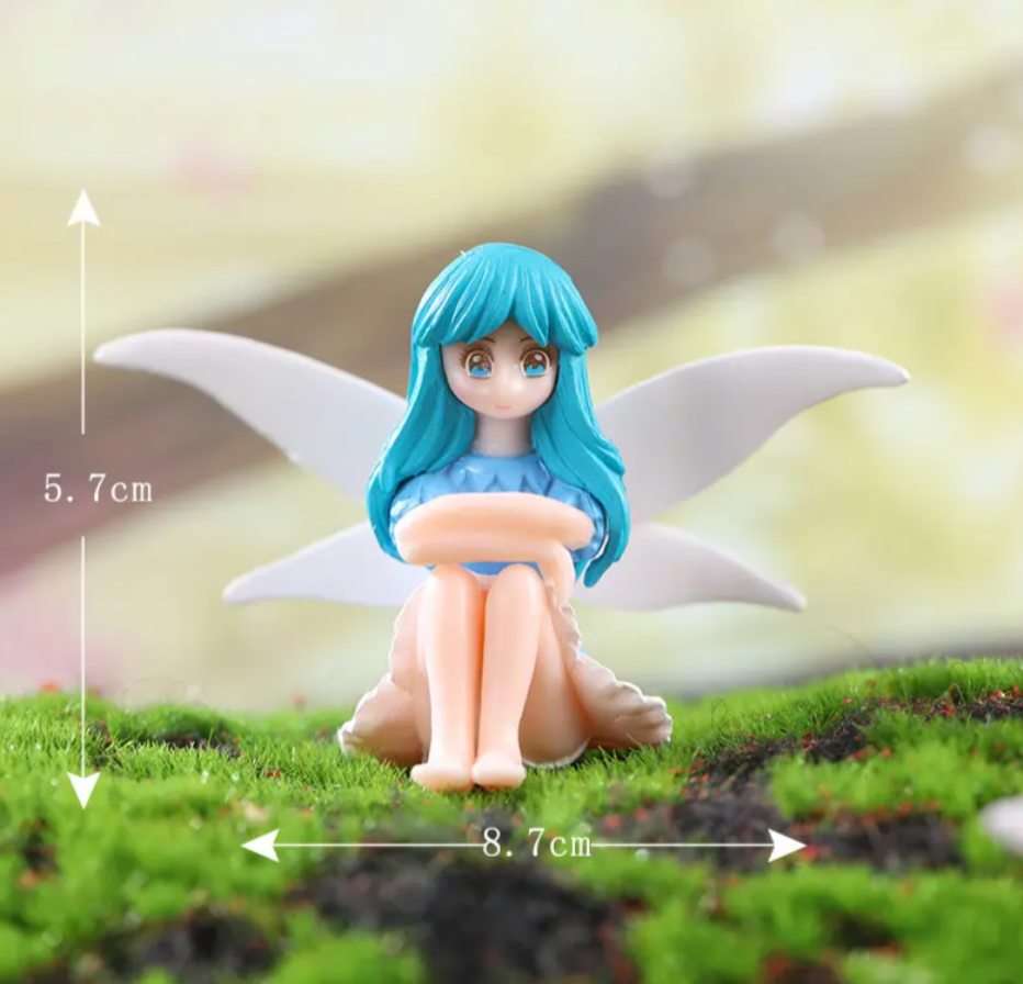 YOURKARTS.COM Car Mirror Hanging Anime Girls Showpiece, Office Desk Decor (Dark Blue Hair)