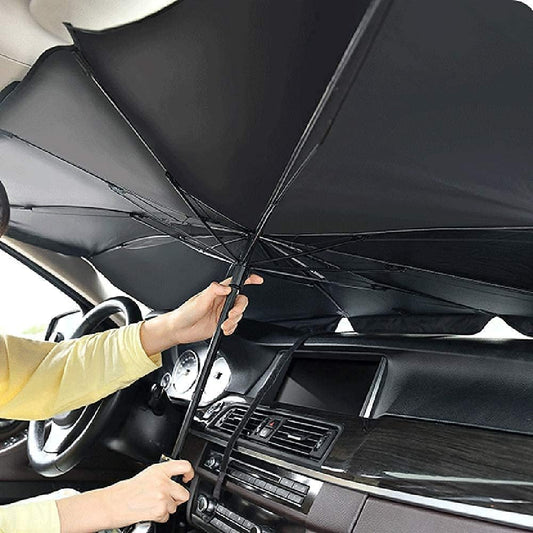 Car Sun Shade Windshield Cover, Umbrella Windshield Sun Shade for Car Front Window,Sun Protection & Heat Insulation Foldable Sun Shade,Full Cover Sun Shade for Most Vehicles