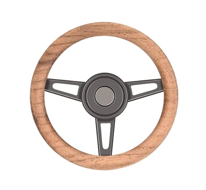 YOURKARTS AC Vent Car Air Freshener Set, Wood and Leather Scent, with Vent Clip, Steering Wheel Design