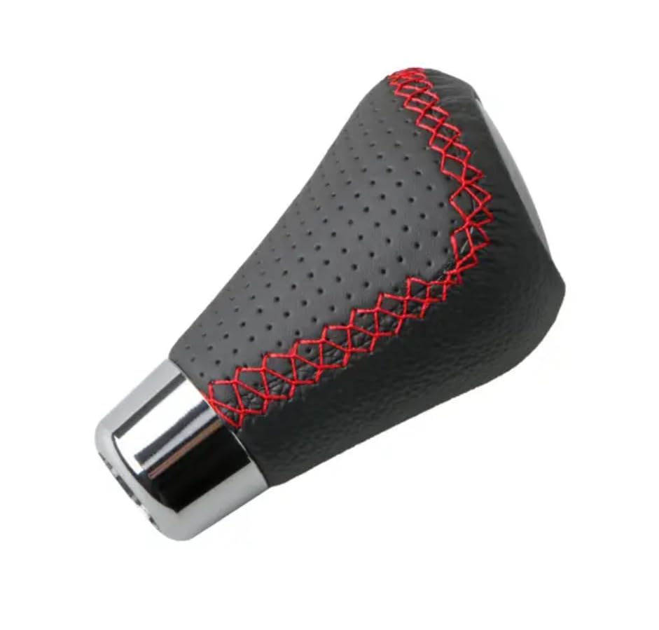 YOURKARTS.COM Leather & Chrome Gear Shift Knob - 5/6 Speed Manual/Automatic Transmission Gear Knob with Installation Kit (Black, 0529)