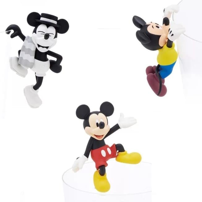 YOURKARTS.COM Mickey Mouse Car Dashboard Decorative Figurines Set, 3 Pieces, Black and Red
