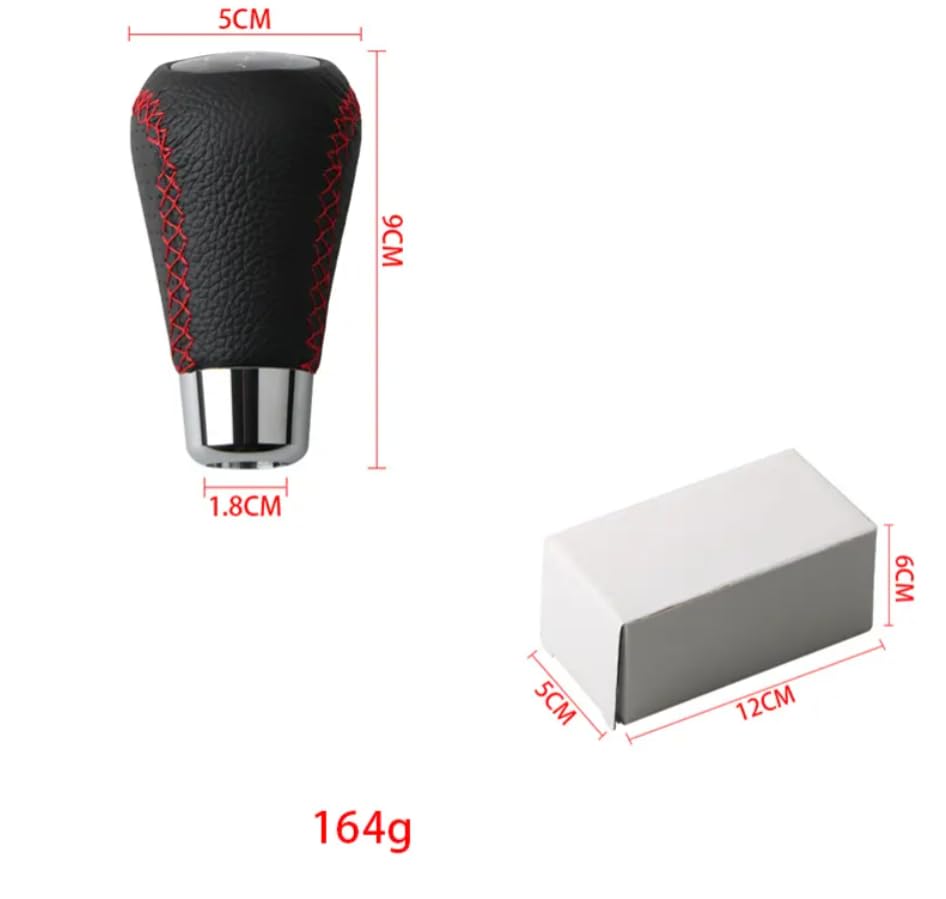 YOURKARTS.COM Leather & Chrome Gear Shift Knob - 5/6 Speed Manual/Automatic Transmission Gear Knob with Installation Kit (Black, 0529)