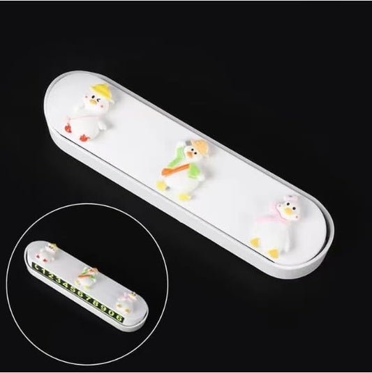 YOURKARTS.COM PVC Car Phone Number Dashboard Fantasy Display Plate, 27 x 8 cm, Push Down to Hide Number (Chicken)