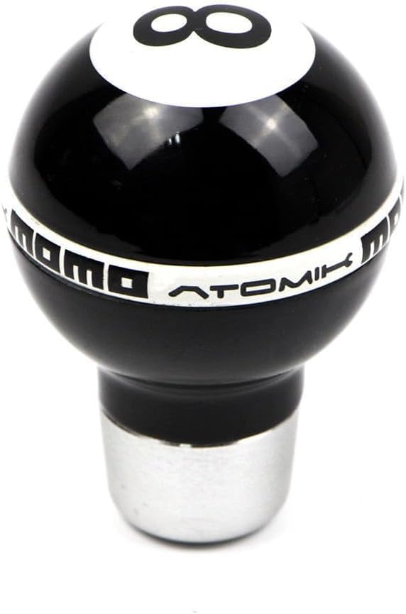 YOURKARTS.COM MOMO Gear Shift Knob, Black and White, Universal Fit with Adapters and Installation Kit (Black)