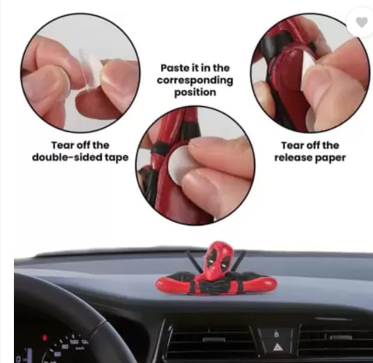 YOURKARTS.COM Dead Pool Action Figure Set of 3, PVC Model with Movable Joints, 3 Pieces, for Office Desk, Home Decor, Car Interior