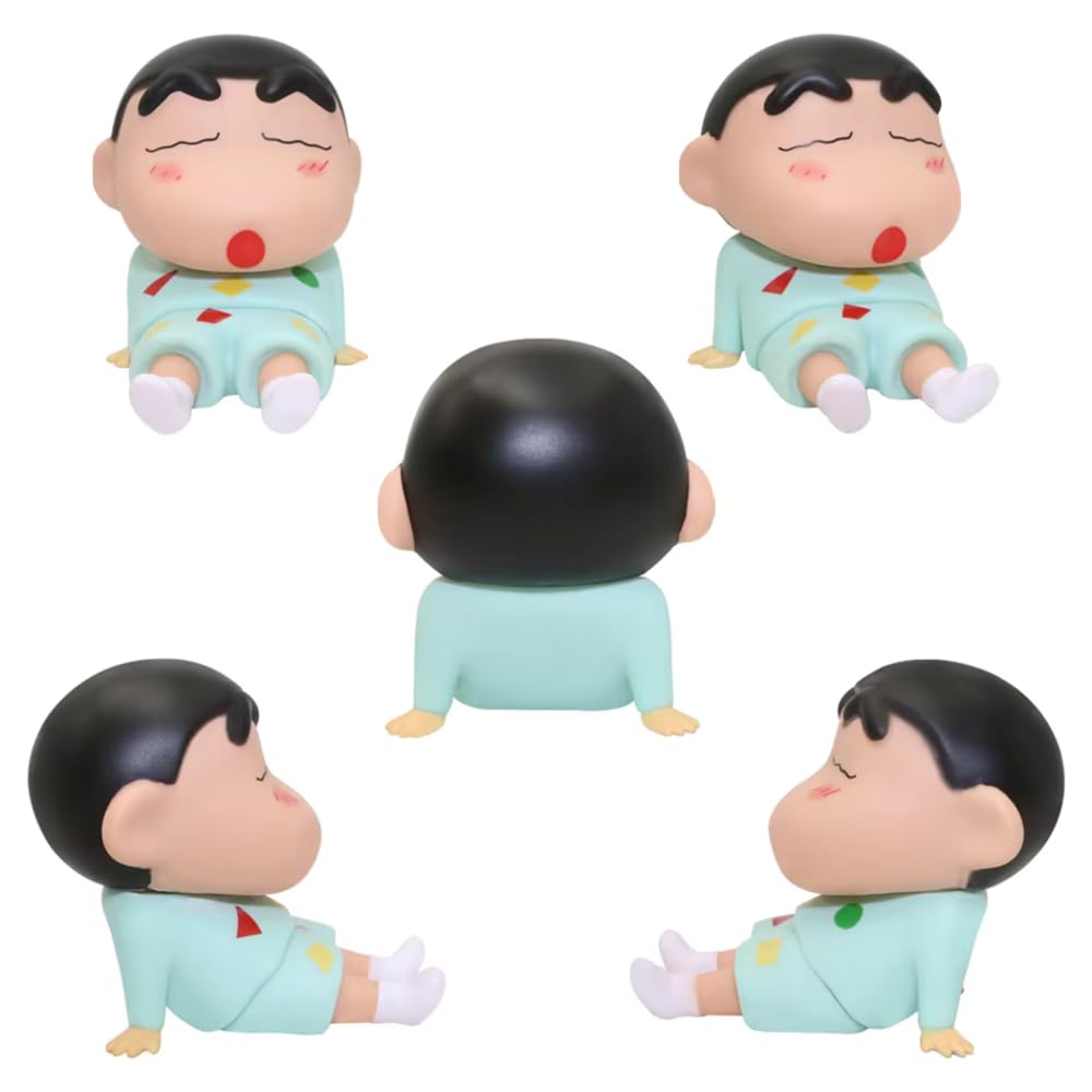 YOURKARTS.COM Cute Shin-Chan Phone Stand, ABS Doll Mobile Holder for Desk, Portable, Flexible (Blue)