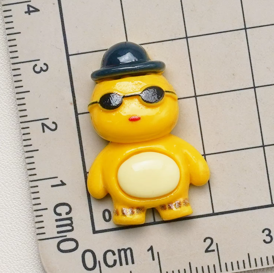 YOURKARTS.COM Car Ornaments Set, 2 cm Miniature Bear, Dog, Dragon Figurines, Multicolour (6, Yellow Dragon Babies)