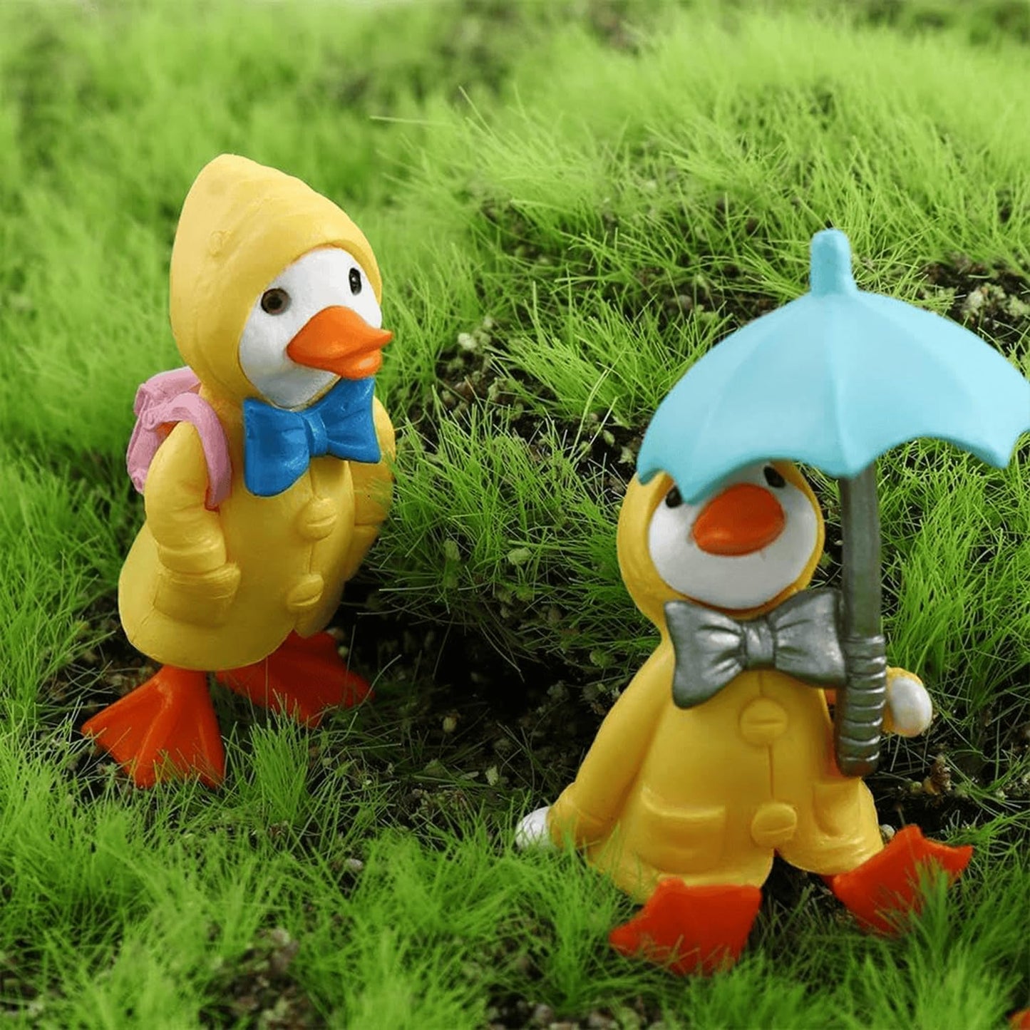 YOURKARTS.COM Cute Duck & Warrior Design Car Dashboard Accessory, Pack of 3 Adorable Toy (Rain Coat Duck Set of 4)