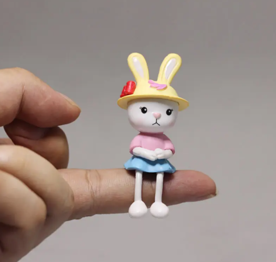 YOURKARTS.COM Cute Cat Figurine Letter Set, Love Decorative Display, Pink and Blue, for Car Dashboard, Kids Room & Decor Set of 4 (Bunny)