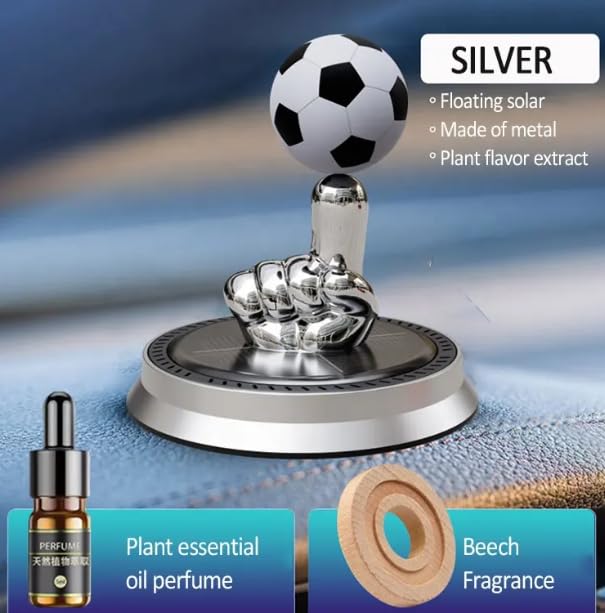 YOURKARTS.COM Football Solar Car Freshener, Ocean Fragrance, Rotating Ball