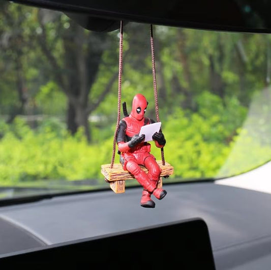 YOURKARTS.COM Deadpool Hanging Ornament for Car – PVC Model Rearview Mirror Decoration for Cars, Office Desk, and Home Decor (Design B)