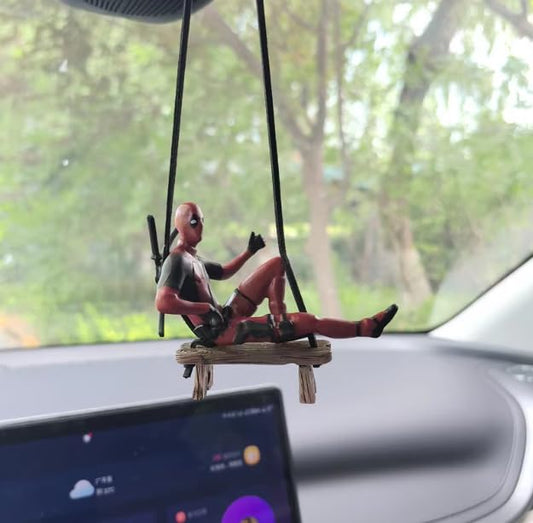 YOURKARTS.COM Deadpool Hanging Ornament for Car – PVC Model Rearview Mirror Decoration for Cars, Office Desk, and Home Decor (Design C)