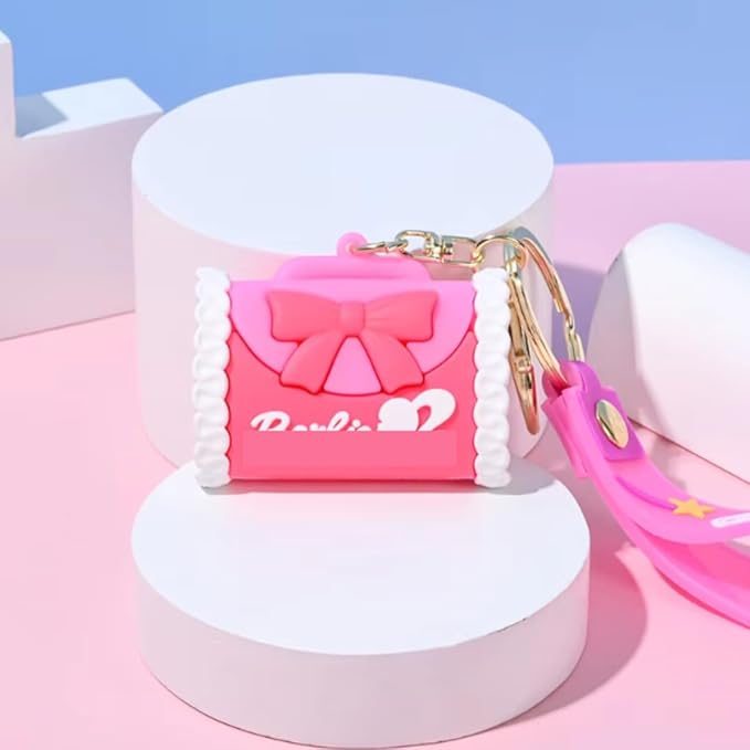 YOURKARTS.COM Girl Keychain, Pink, 10 cm – Stylish and Unique Key Ring Accessory(Pack of 2 random Design)