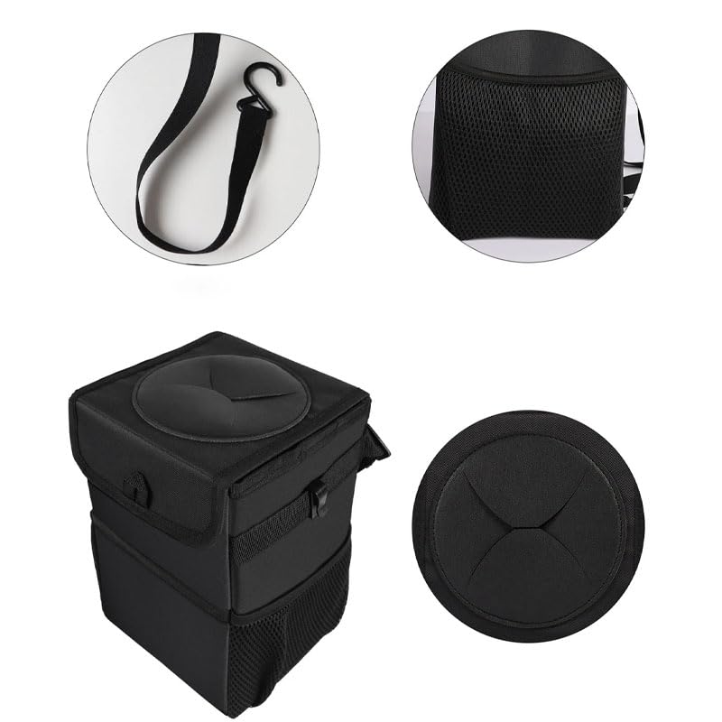 YOURKARTS.COM Car Trash Can with Lid, Waterproof Hanging (Car dust bin)