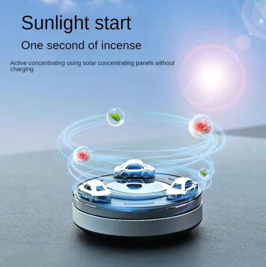 YOURKARTS.COM Solar-Powered Car Air Freshener, Light-Sensing Aromatherapy Diffuser, Car Model Design