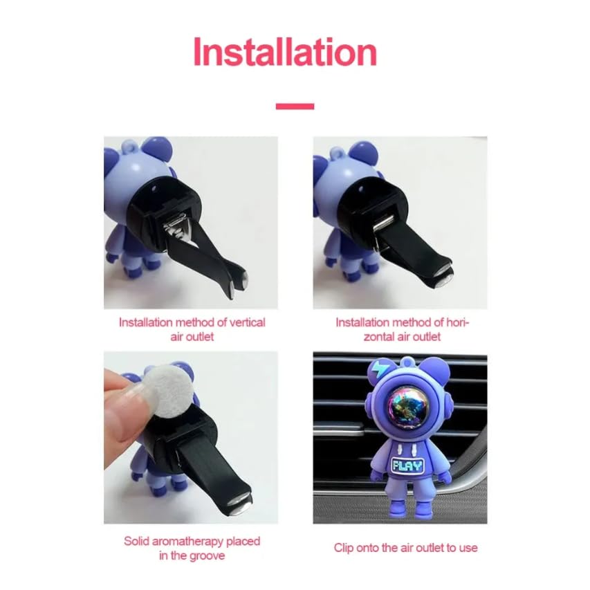 YOURKARTS.COM Car AC Vent Perfume - Unique Astronaut design, Car Air Freshener Random colors 2-Pack