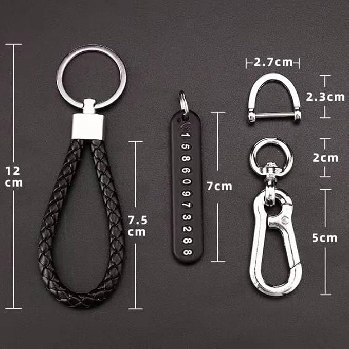 YOURKARTS.COM Anti-Lost Car Keychain with Phone Number Card | Key Ring with Number Plate for Vehicle | Car Accessories Key Holder for Contact Info (Pack of 2)