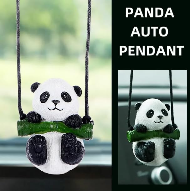 YOURKARTS.COM Cute Hanging Ornament for Car | Rear View Mirror Pendant | Swing Accessory for Car, Home, Office, Gardening & Gifts (Panda)