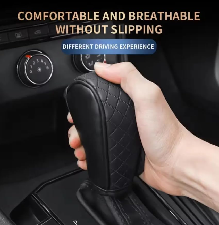 YOURKARTS.COM Car Gear Knob Cover, Protective, Premium Material, Universal Fit, Stylish Design (Black)
