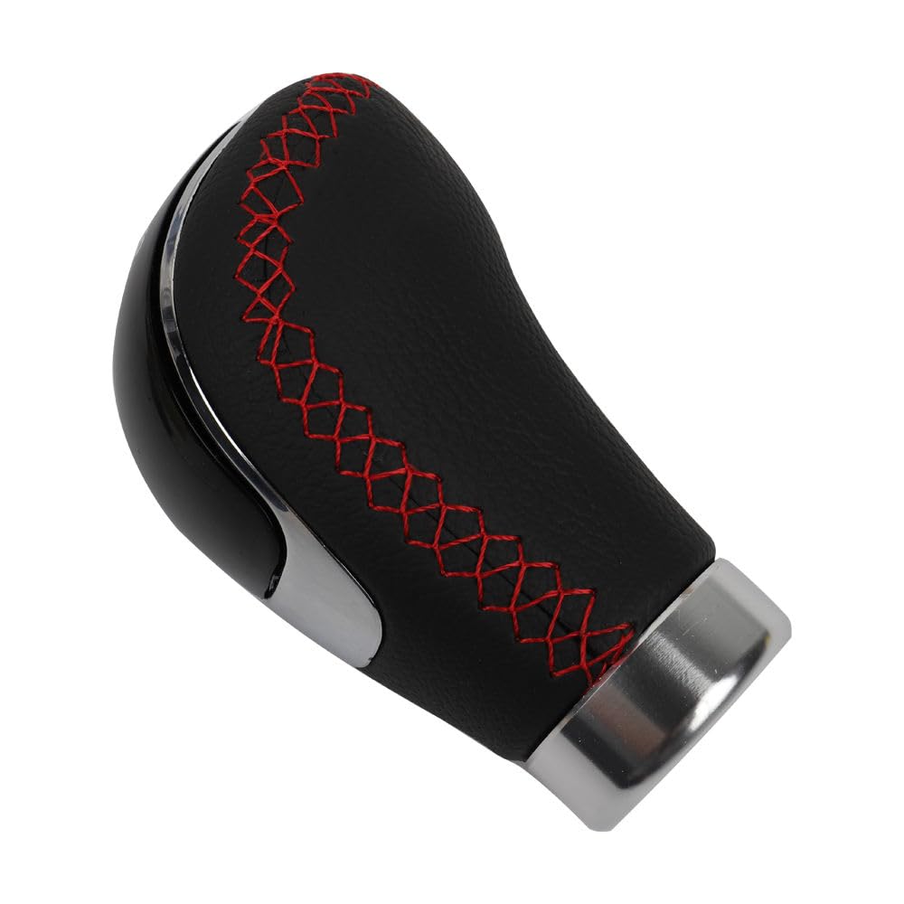 YOURKARTS.COM Leather & Chrome Gear Shift Knob - 5/6 Speed Manual Transmission with Installation Kit(0533)