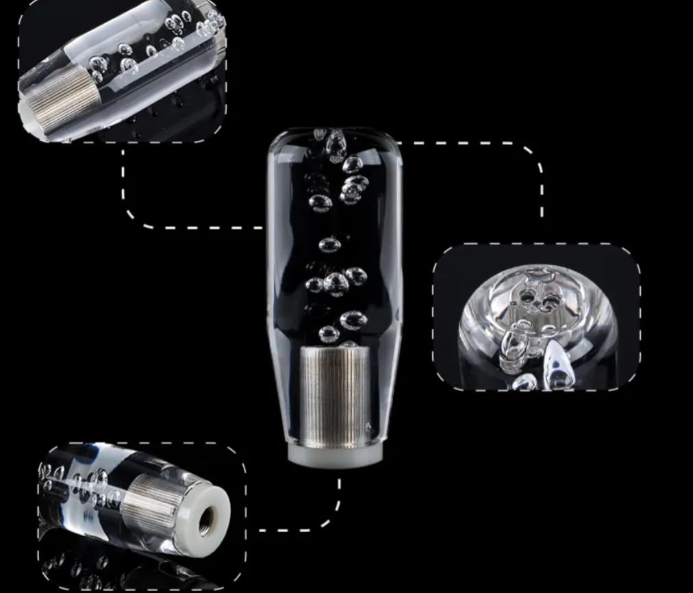 YOURKARTS LED Crystal Bubble Styling Sporty Handle Gear Shift Knob Manual/Automatic Universal conical Shape (15 cm)