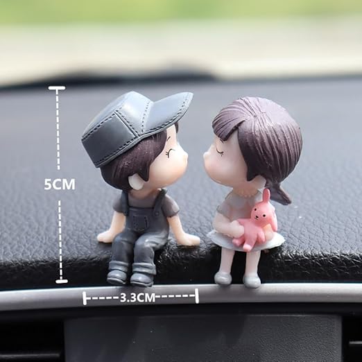 YOURKARTS.COM Cute Couple Universal Anti-Slip Car Dashboard Pad - Multi-Color Sticky Rubber Pad with Superior Grip Technology (Couple Kissing Blue)