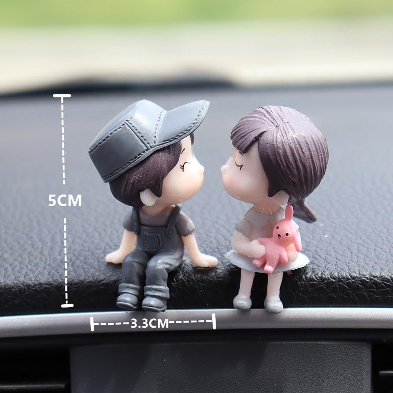 YOURKARTS.COM Cute Couple Universal Anti-Slip Car Dashboard Pad - Multi-Color Sticky Rubber Pad with Superior Grip Technology (Couple Kissing Grey)