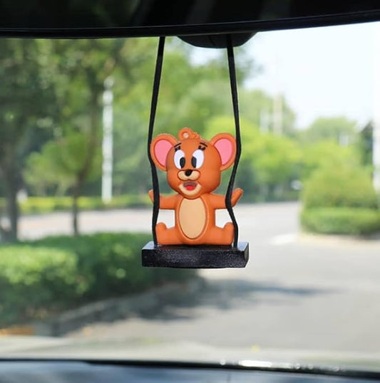 YOURKARTS.COM Cute Cartoon Hanging Ornament for Car | Rear View Mirror Pendant | Swing Accessory for Car, Home, Office, Gardening & Gifts (Jerry)