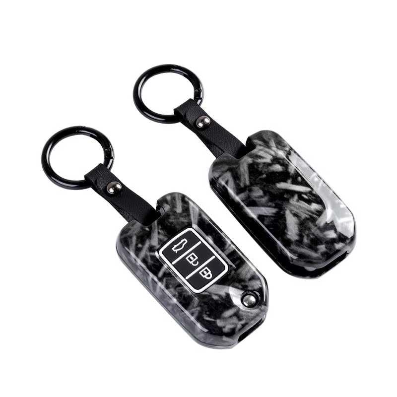 ABS Carbon 2-Button Car Key Cover for Baleno, Swift, Brezza, Ertiga & Glanza