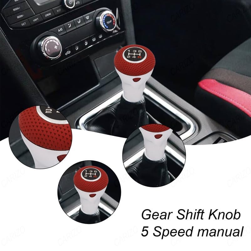 YOURKARTS.COM Gear Shift Knob - Red and Navy Blue, Universal Fit with Adapters and Installation Kit (0577)
