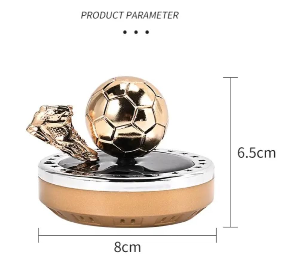 YOURKARTS.COM Solar Powered Football Trophy Display Stand with Gold Boot and Ball, Red and Black Base, Decorative Sports Memorabilia (Small Shoe)