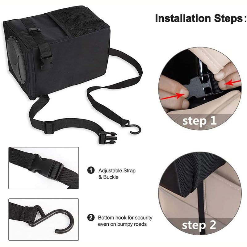 YOURKARTS.COM Car Trash Can with Lid, Waterproof Hanging (Car dust bin)