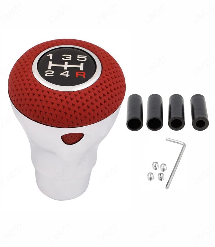 YOURKARTS.COM Gear Shift Knob - Red and Navy Blue, Universal Fit with Adapters and Installation Kit (0577)