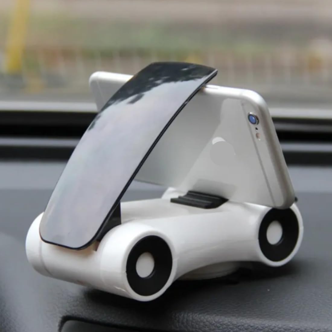 YOURKARTS.COM Car Shape Mobile Holder – Black, 15x5 cm Car Dashboard Cell Phone Mount Bracket (Black Color)