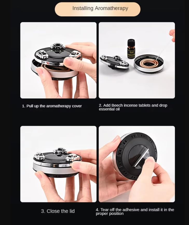 YOURKARTS.COM Solar-Powered Car Air Freshener, Light-Sensing Aromatherapy Diffuser, Car Model Design