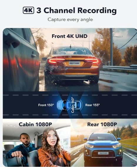 T18 Touch Screen 4K Ultra HD Dash Cam with ADAS|GPS Logger |WiFi|Parking Monitoring|G-Sensor|170 ° Wide Angle|Super Capacitor|Upto 256|18month Warranty