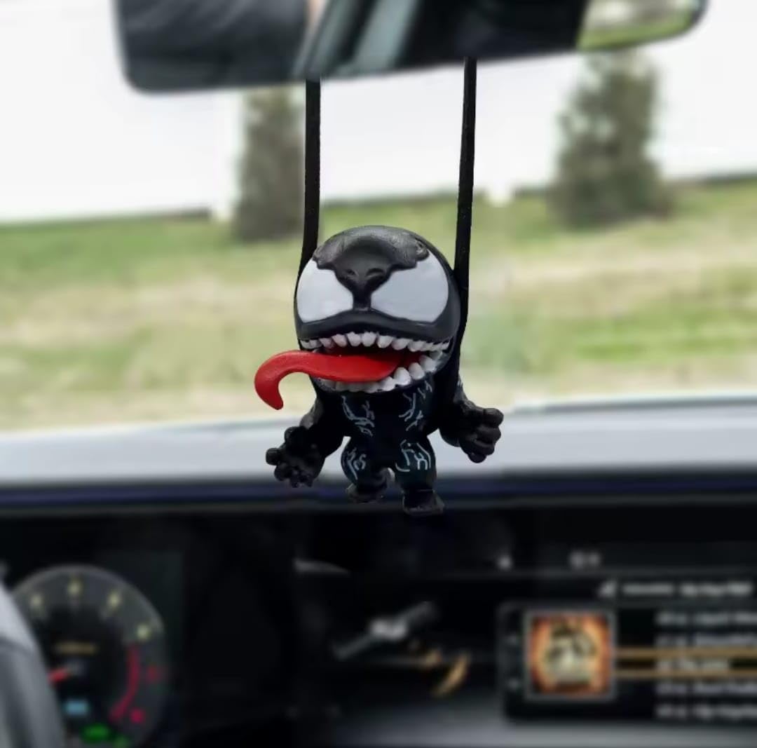 YOURKARTS.COM Cute Hanging Ornament for Car | Rear View Mirror Pendant | Swing Accessory for Car, Home, Office, Gardening & Gifts (Venom)