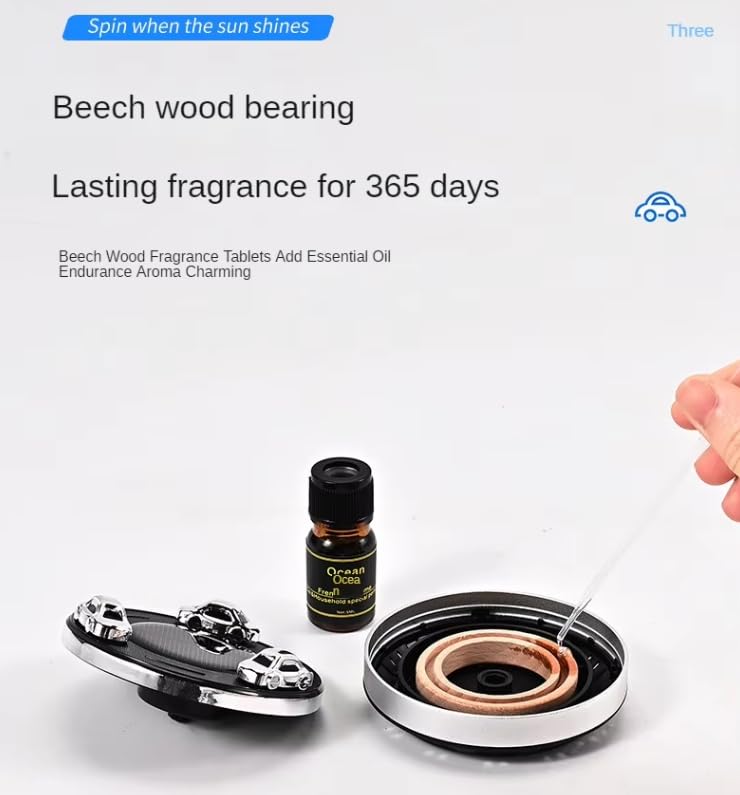 YOURKARTS.COM Solar-Powered Car Air Freshener, Light-Sensing Aromatherapy Diffuser, Car Model Design