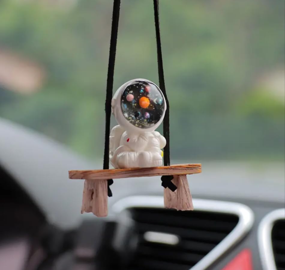 YOURKARTS.COM Bunny Astronaut Car Hanging Ornament, Rearview Mirror Pendant, Decorative Car Accessories (1, Astronaut B)