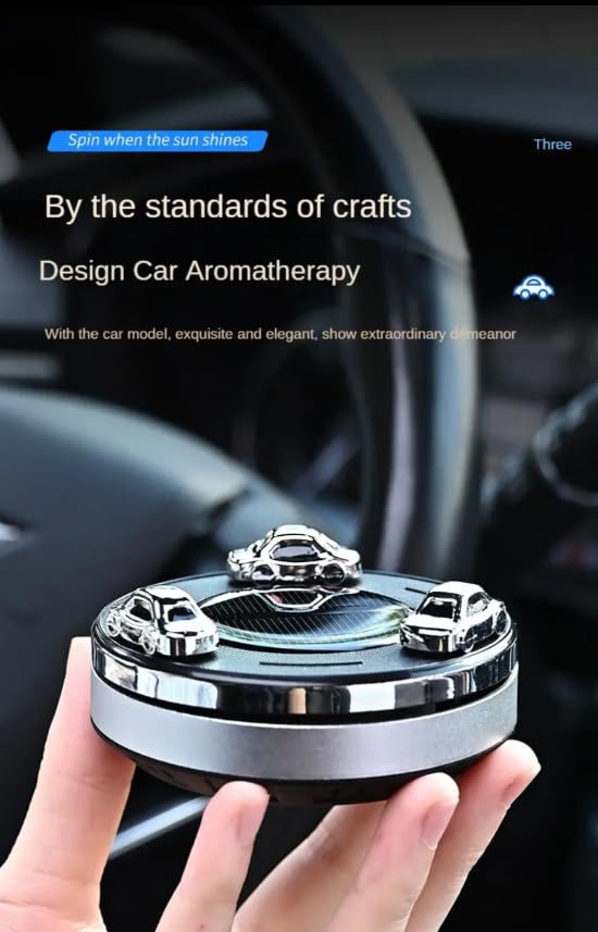 YOURKARTS.COM Solar-Powered Car Air Freshener, Light-Sensing Aromatherapy Diffuser, Car Model Design