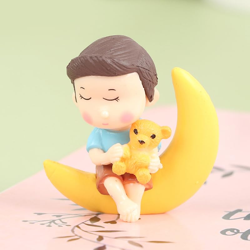 YOURKARTS.COM Decorative Couple Figurines, Garden Sculpture Set of 2, Wedding Gift, Home Decor (Couple on Moon)